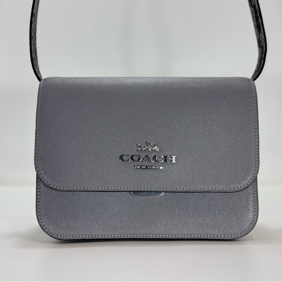 COACH Brynn Flap Crossbody Bag Gray with Snake Strap - Picture 3 of 15